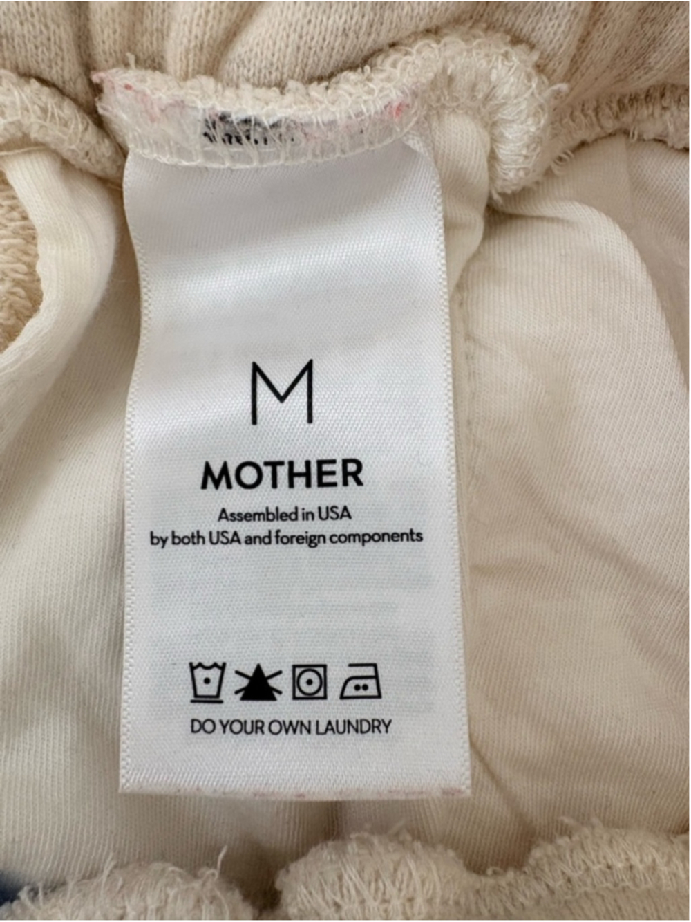 MOTHER The Knock Out Ankle Sweatpants Sz M Cream Multi EUC - Picture 5 of 10
